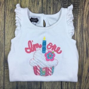 Mud Pie first birthday tunic tee